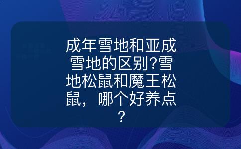成年雪地和亚成雪地的区别?雪地松鼠和魔王松鼠，哪个好养点?