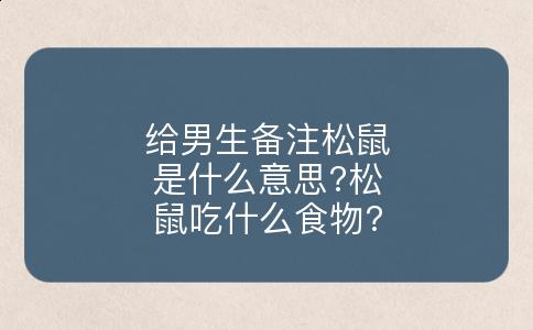 给男生备注松鼠是什么意思?松鼠吃什么食物?