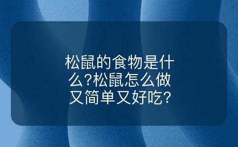 松鼠的食物是什么?松鼠怎么做又简单又好吃?